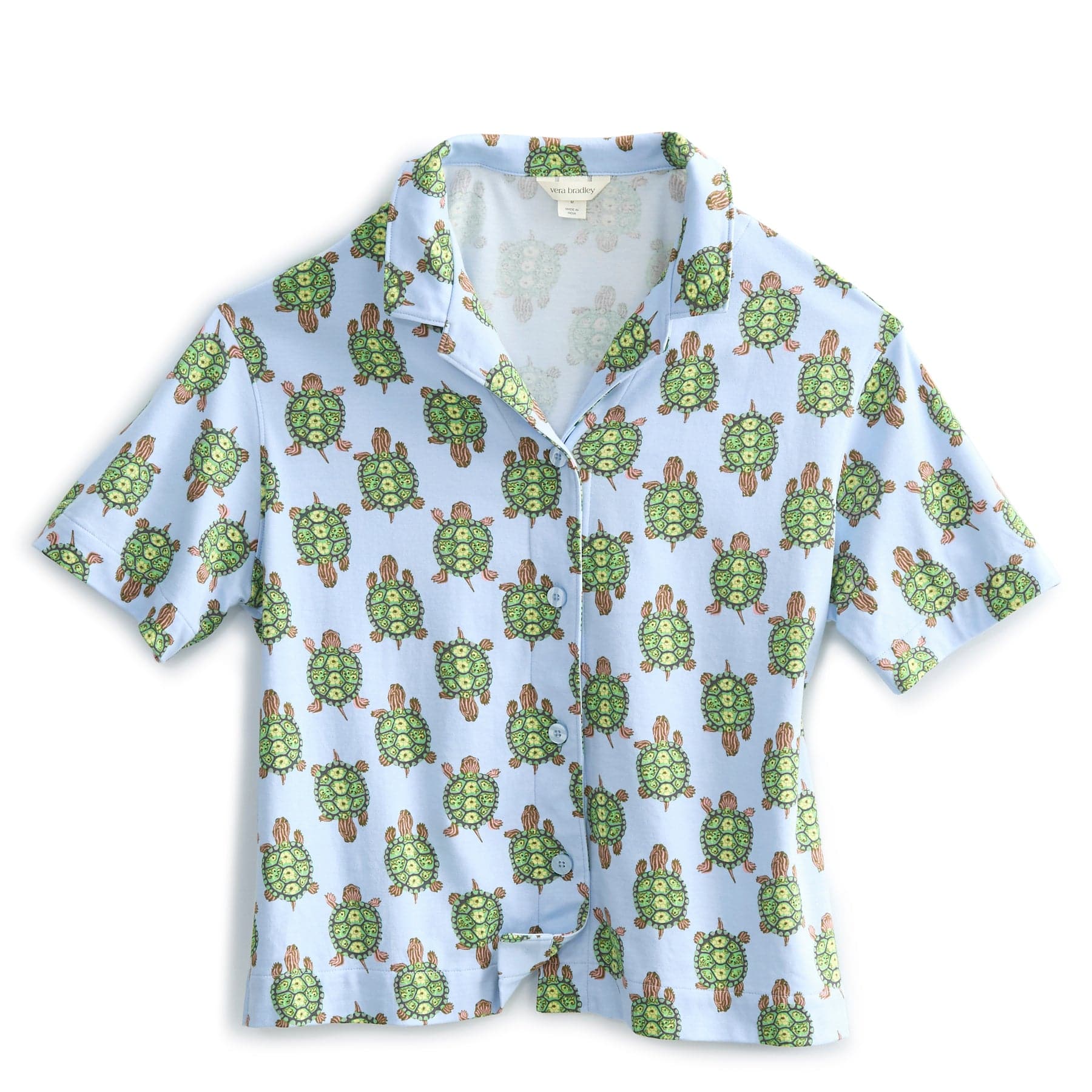 Short-Sleeved Button-Down Pajama Top